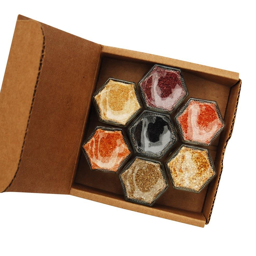 FUSION SALTS | 7 Gourmet Infused Salts in Magnetic Jars - Gneiss Spice