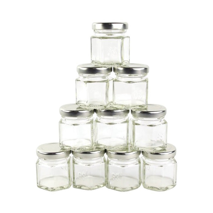 Personalized: 12 Empty Magnetic Spice Jars with Custom Stamped Lids