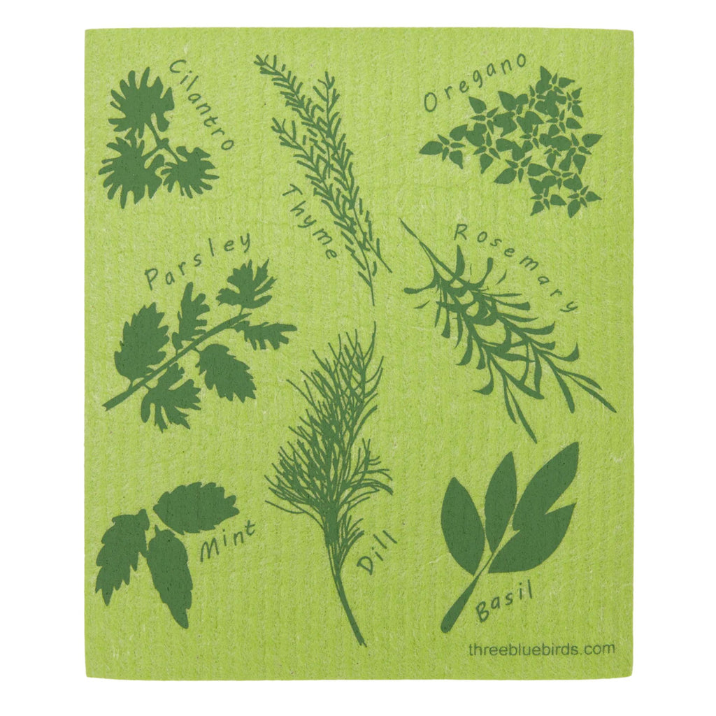 Enhance your kitchen's eco-friendliness with the Swedish Dishcloth from Gneiss Spice, now available in a charming green design adorned with illustrations of herbs such as cilantro, oregano, and rosemary. This sustainable choice not only reduces waste but also serves multiple purposes throughout your kitchen. Don’t miss the "Buy 3, Get 1 Free" promotion!