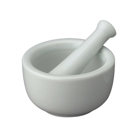 White Porcelain Mortar & Pestle, 2.5 inch small