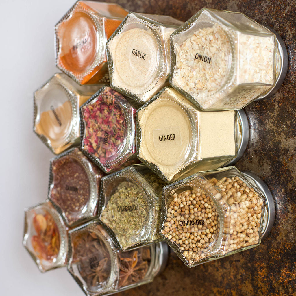Allspice 315 Preprinted Water Resistant Round Spice Jar Labels Set 1.5- Fits 4