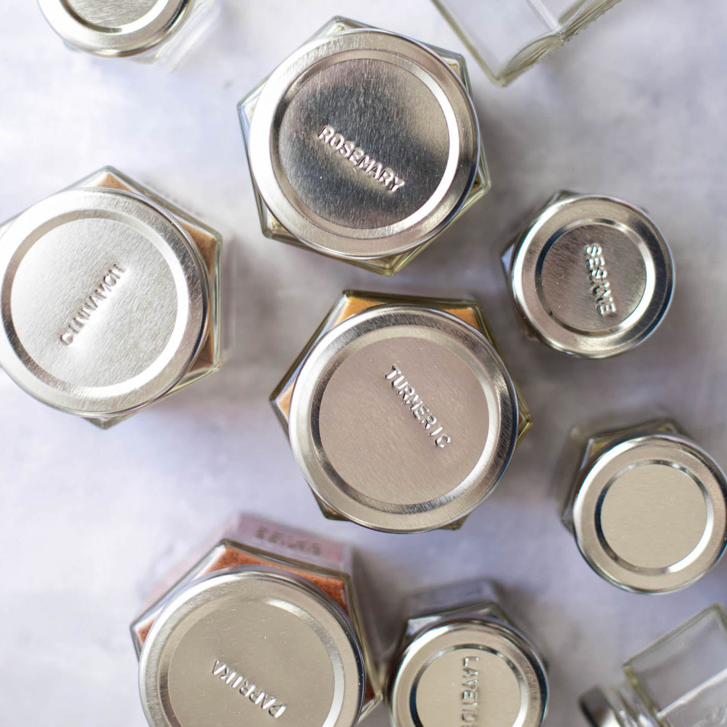 Personalized: Single Large Magnetic Spice Jar with Stamped Lid