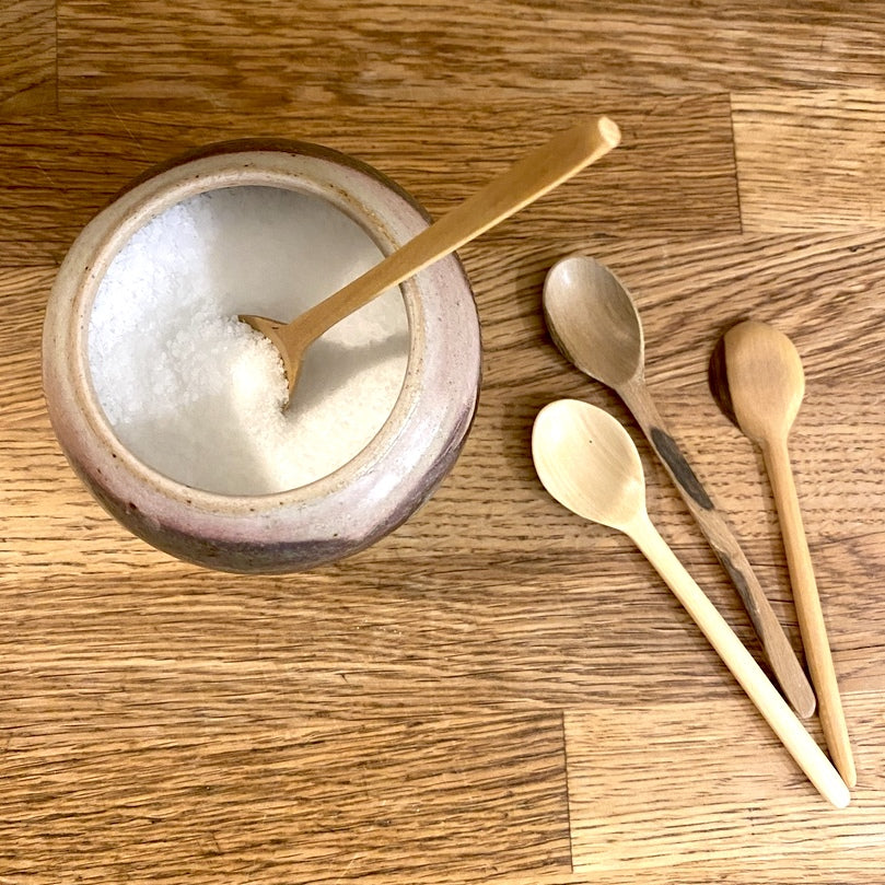 Handmade Pottery Tiny Ceramic Spoons for Salt, Spices, Honey, Condiments,  or Display 