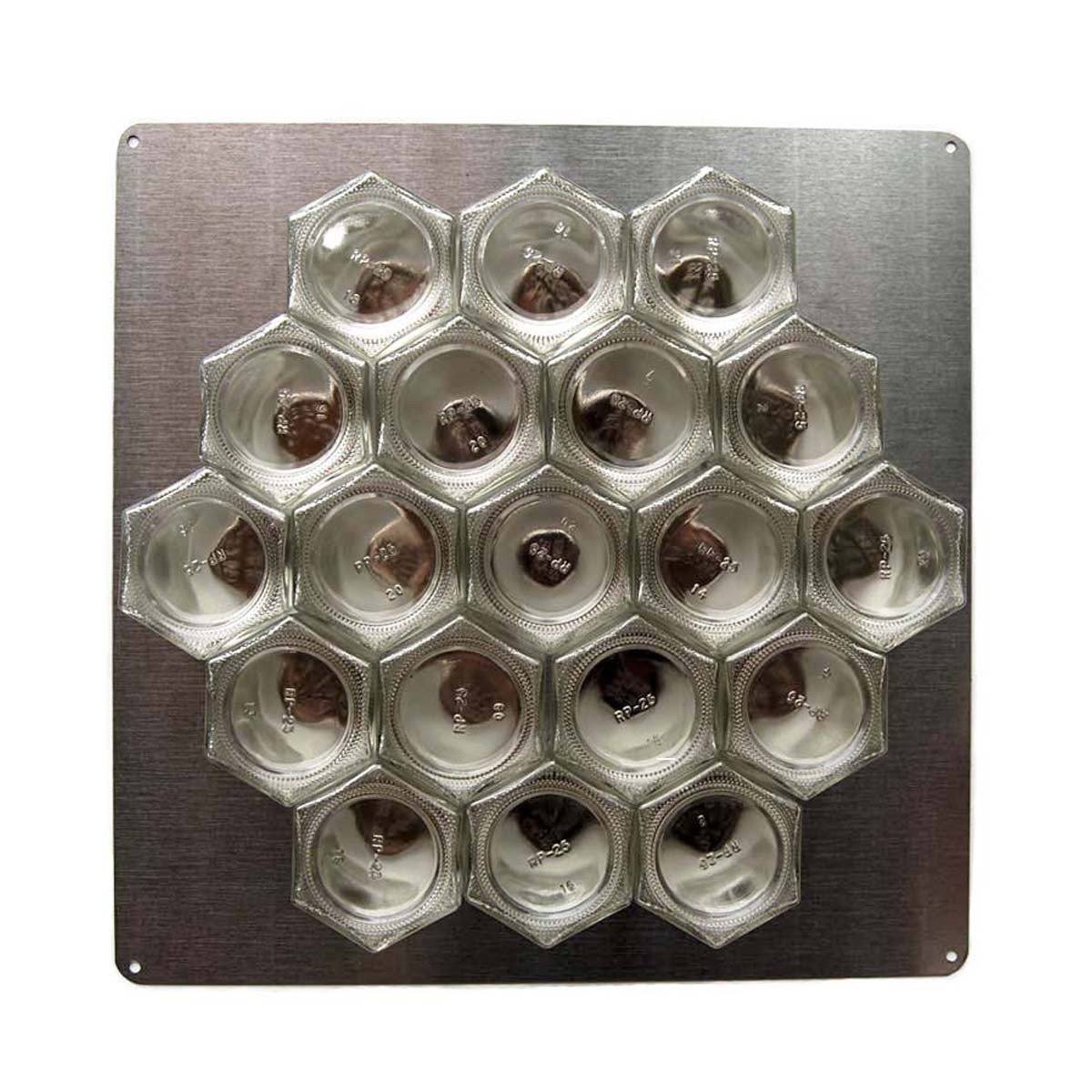 24 Large Empty Jars | Magnetic Spice Rack with Wall Base 20x10