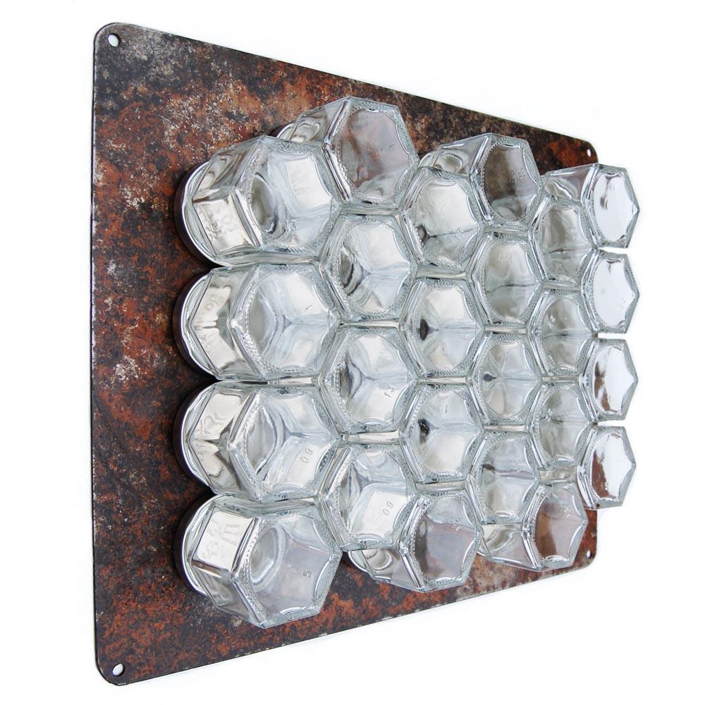 Rustic Wall Base for Spice Storage (Jars Not Included)