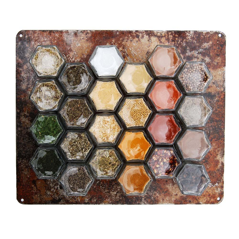 Pantry Spice Set — Farmhouse Magnetic Spice Rack & 24 Standard Organic Seasonings